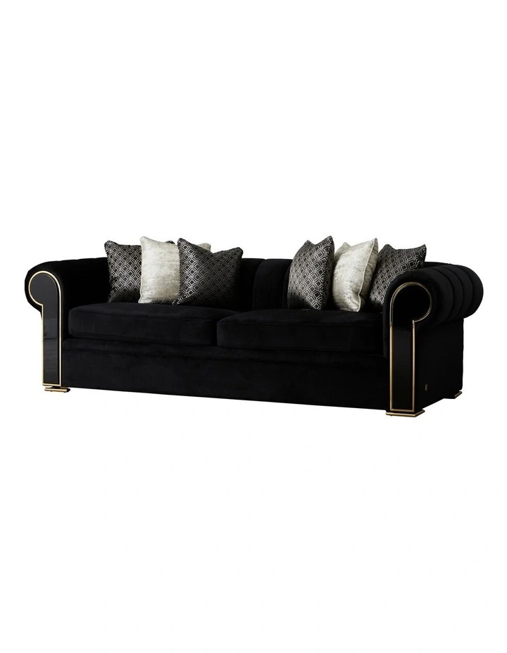 Leola 3 Seater Sofa in Black image 1