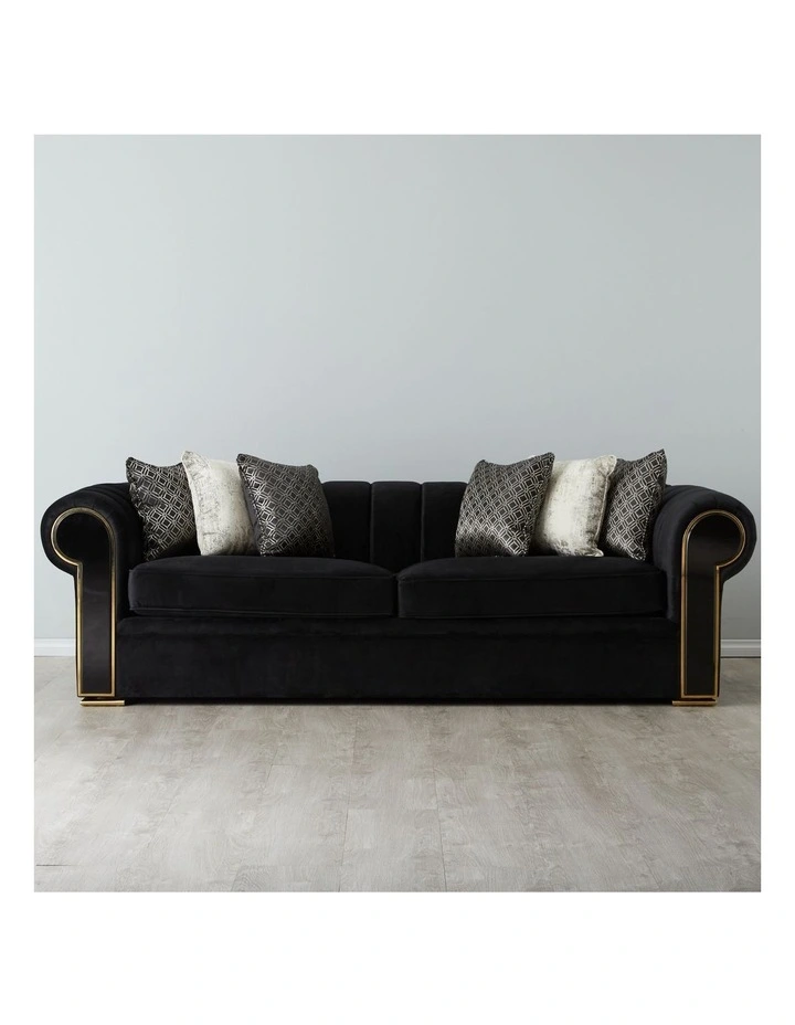 Leola 3 Seater Sofa in Black image 2