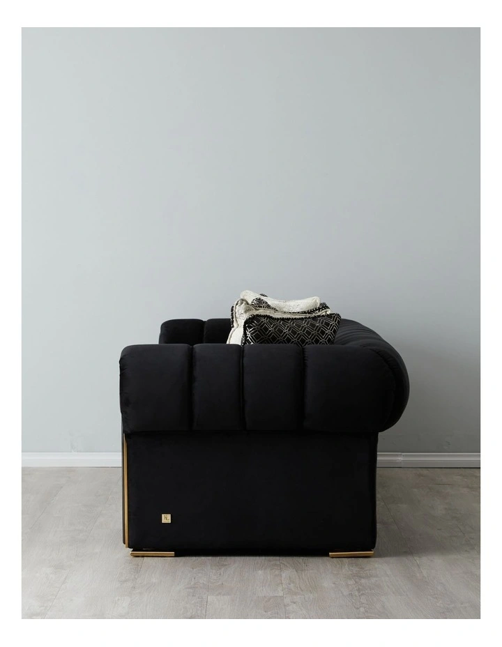 Leola 3 Seater Sofa in Black image 3