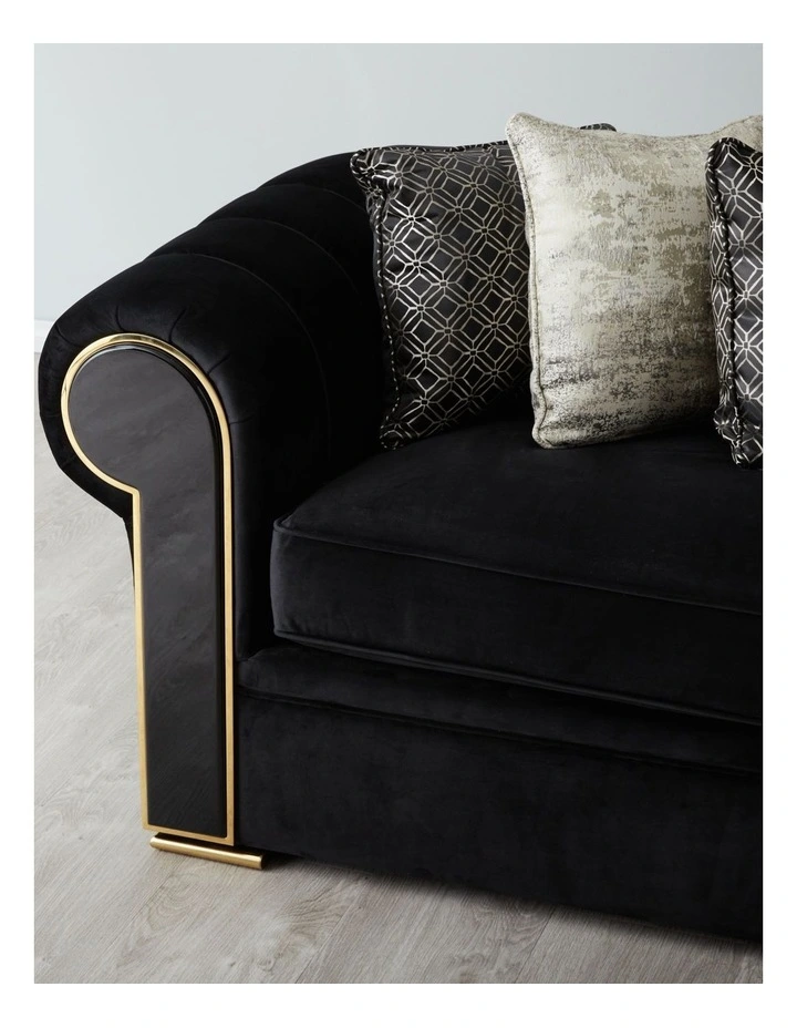 Leola 3 Seater Sofa in Black image 5