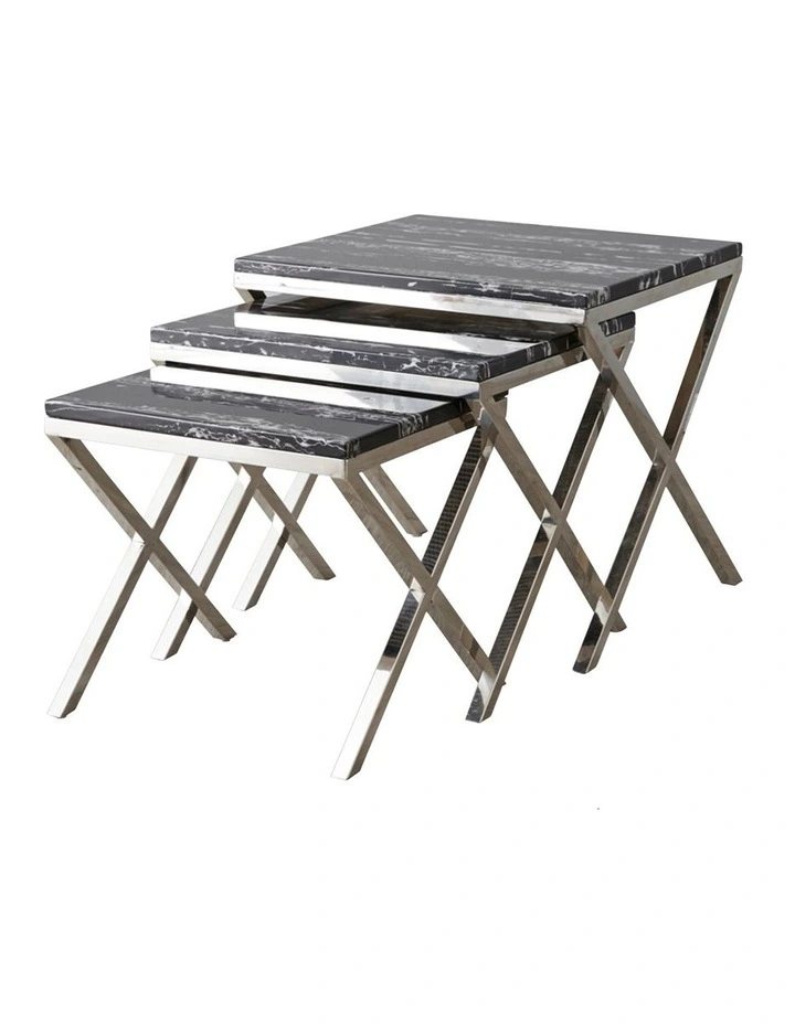 Koala Living Belle Marble Nest Side Table in Black | MYER