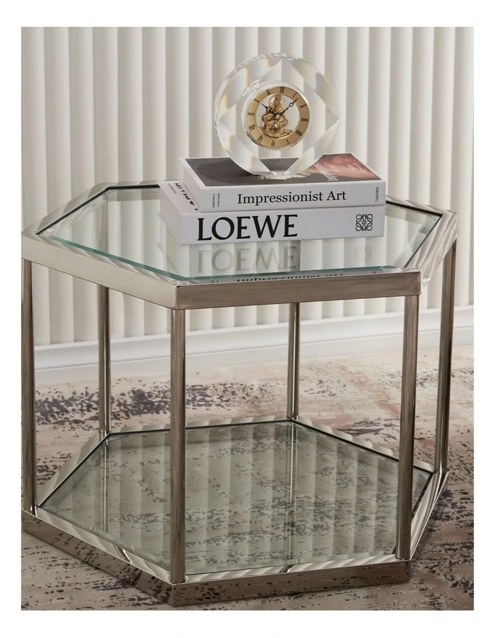 Hexagonal Table H400mm in Silver image 2