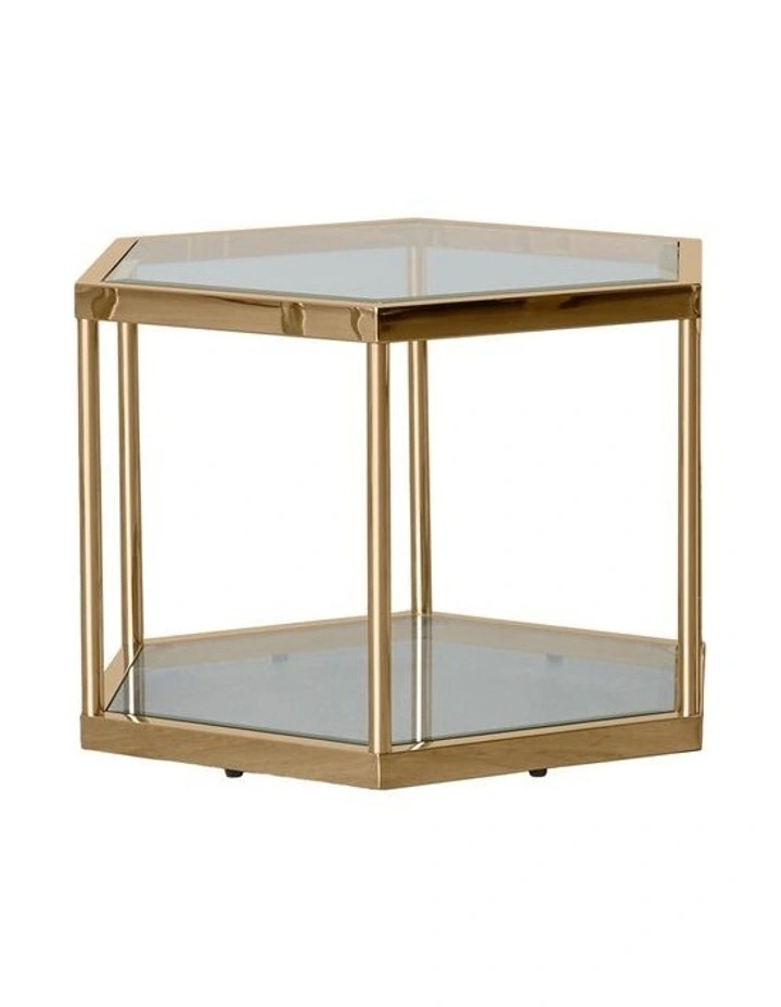 Hexagonal Table H400mm in Gold image 1
