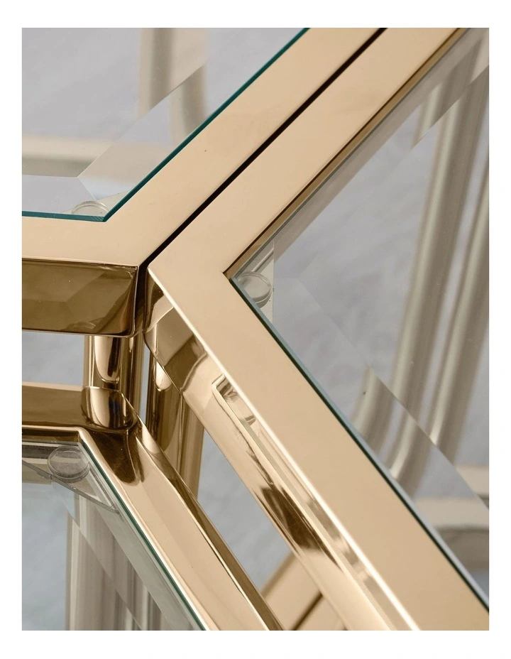 Hexagonal Table H400mm in Gold image 3