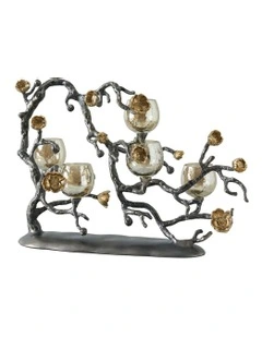 Blooming Branches Candle Holder in Black