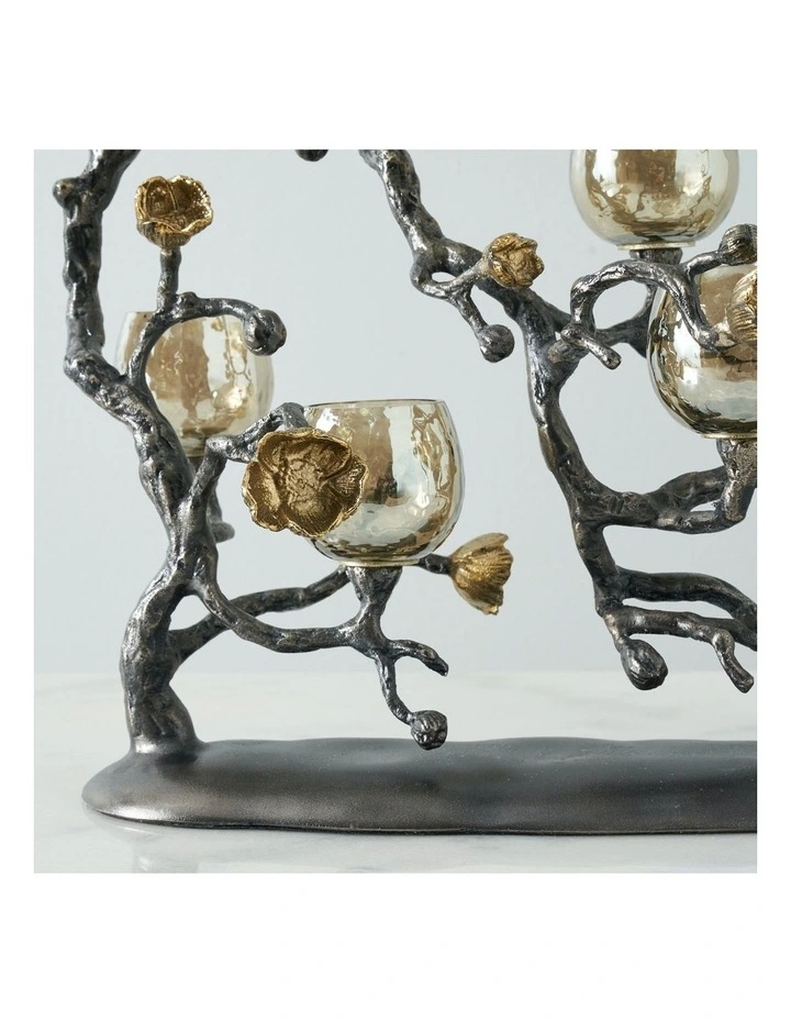 Blooming Branches Candle Holder in Black image 2