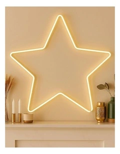 Neon Large Star Sign in Warm White