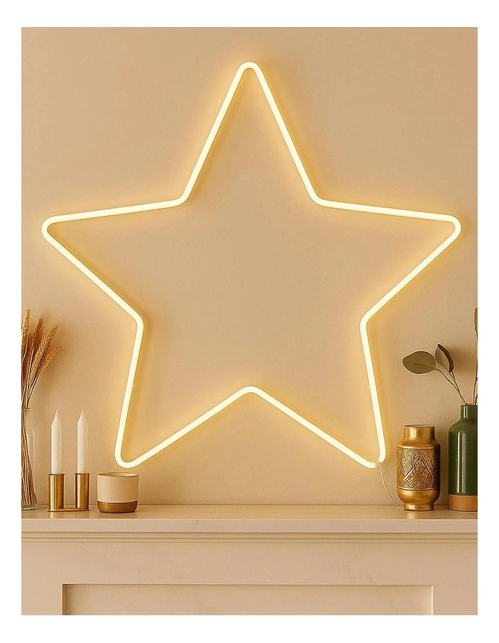Neon Large Star Sign in Warm White image 1