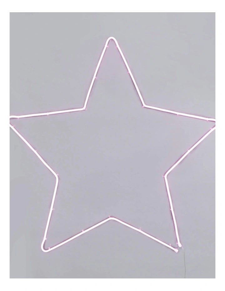 Neon Large Star Sign in Pink image 1