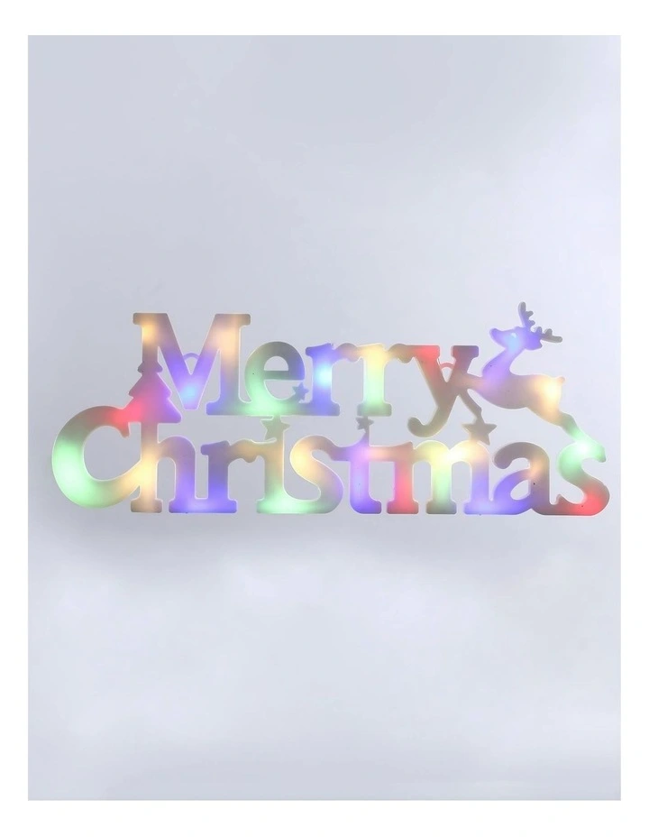 Battery Operated Merry Christmas Sign in Multicolour image 1