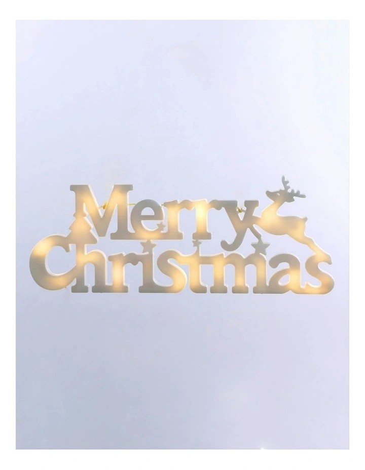Battery Operated Merry Christmas Sign in Warm White image 1