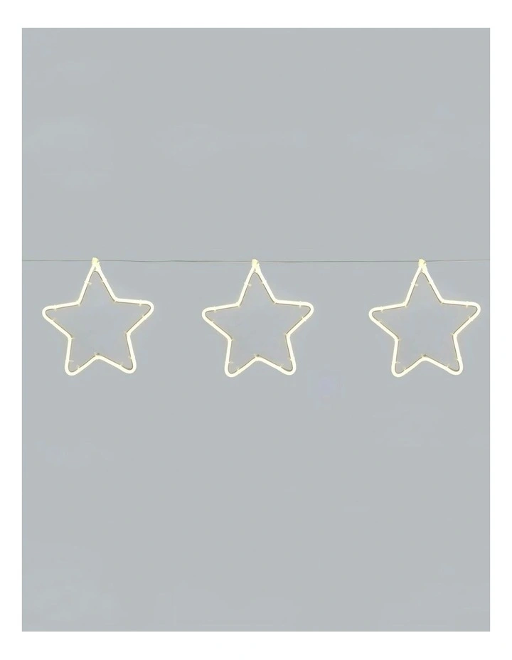 Neon Star Set of 5 in Warm White image 1