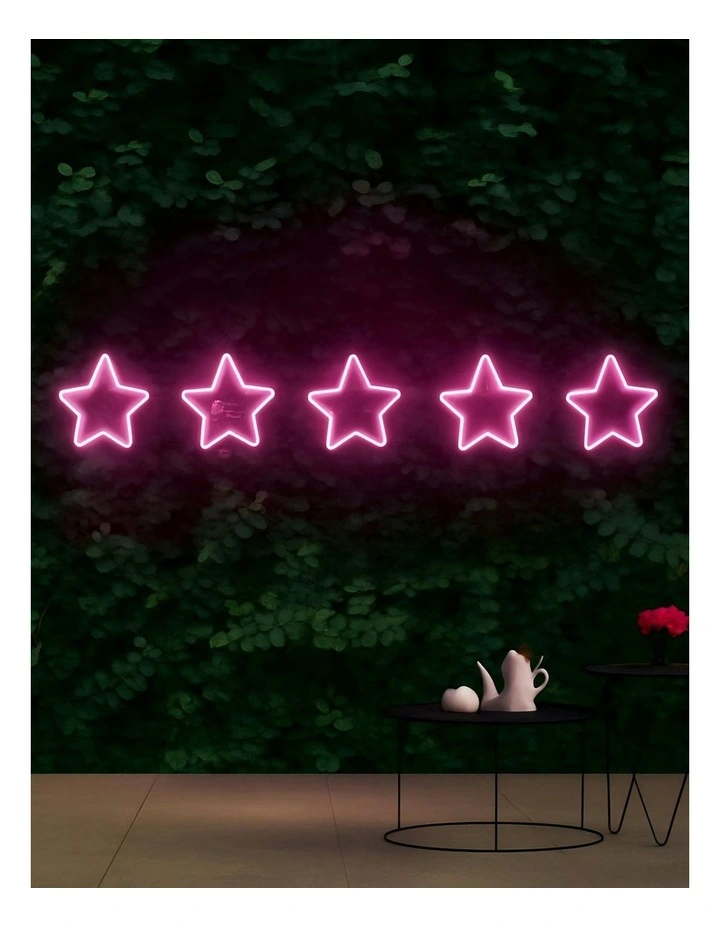 Neon Star Set of 5 in Pink image 2