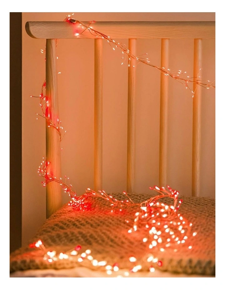 640 Micro LED Cluster Light Silver Cable Red White image 1