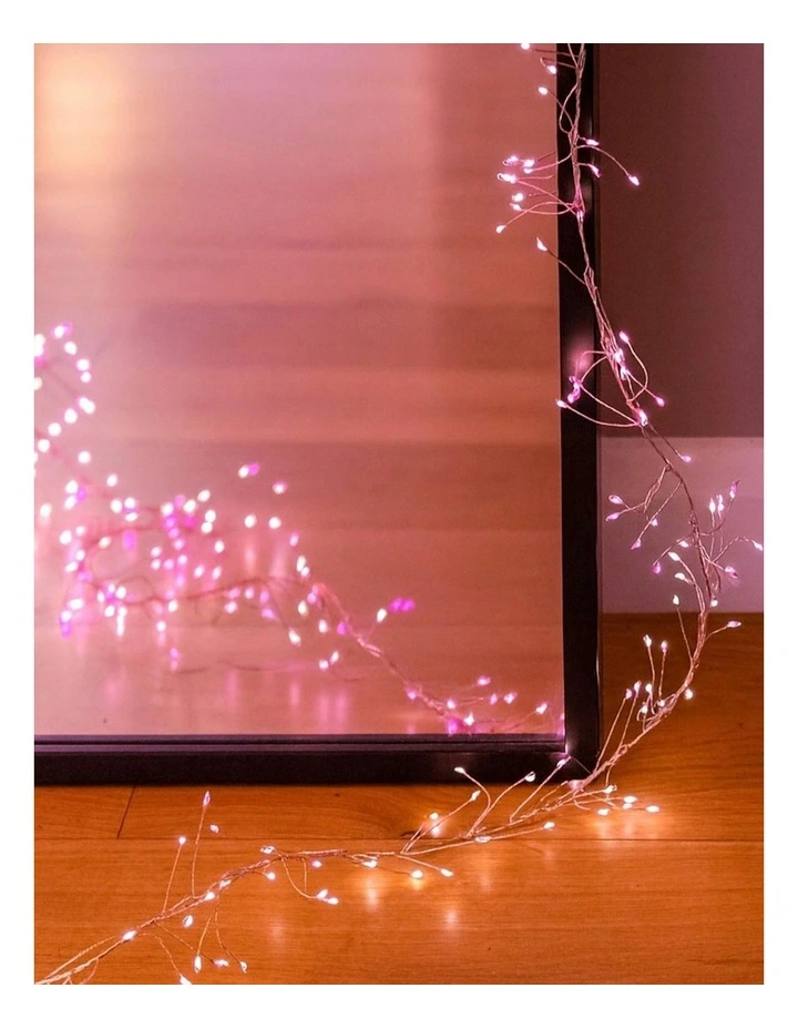 640 Micro LED Cluster Light Silver Cable Pink image 2