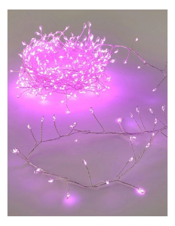 640 Micro LED Cluster Light Silver Cable Pink image 3