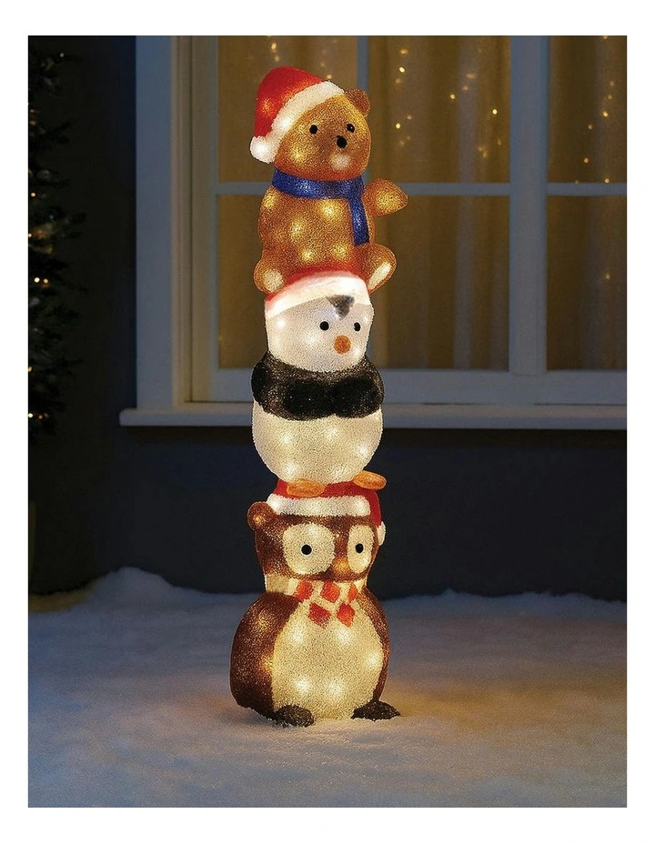 Acrylic Owl Penguin And Bear Stacked H63cm image 2