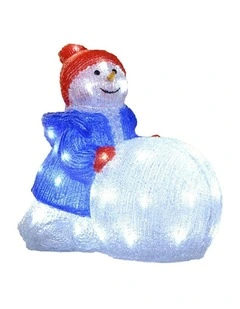 Acrylic Snowman With Large Snowball H34cm
