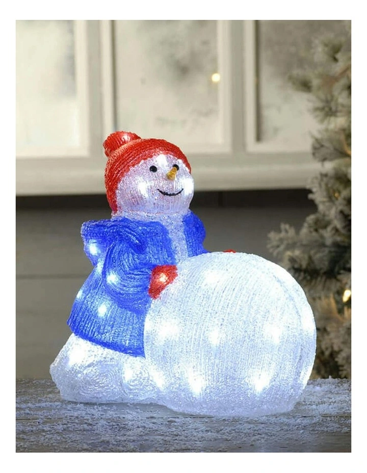 Acrylic Snowman With Large Snowball H34cm image 2