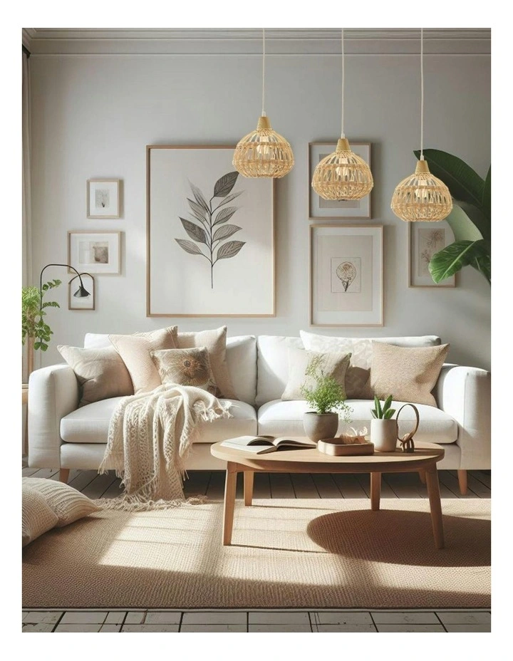Loom Rattan Pendant Light in Natural image 2