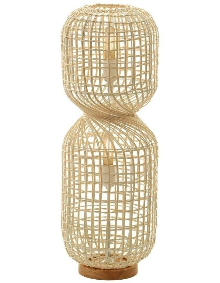 Twirla Rattan Floor Lamp Small in Natural image 1