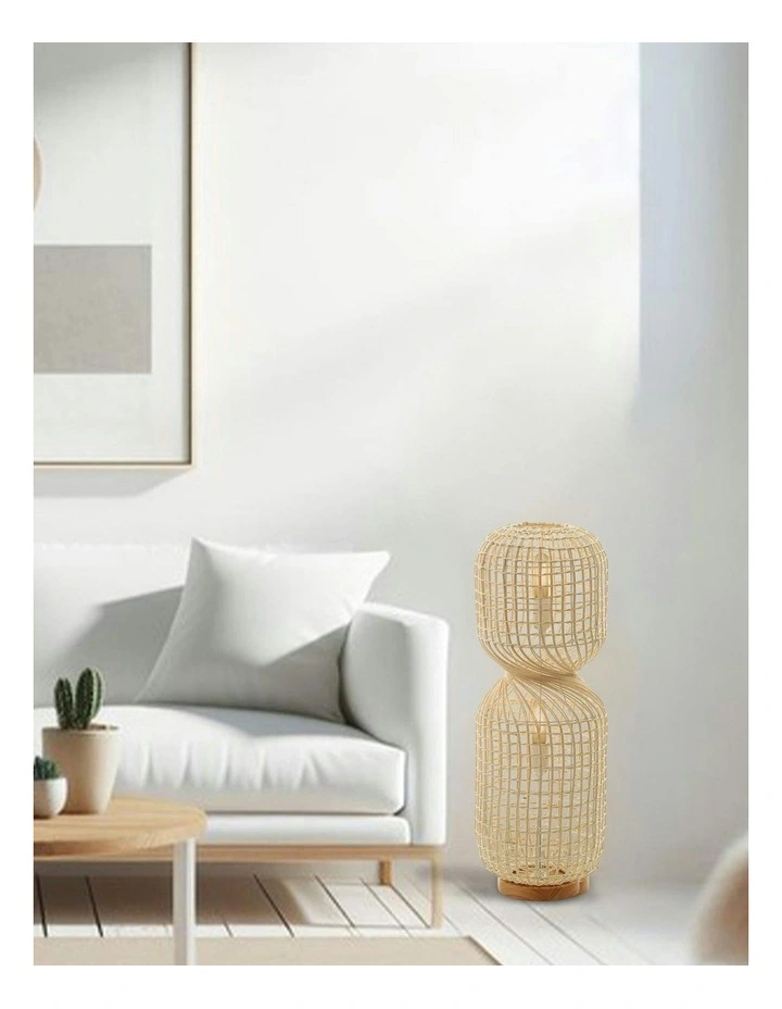 Twirla Rattan Floor Lamp Small in Natural image 2