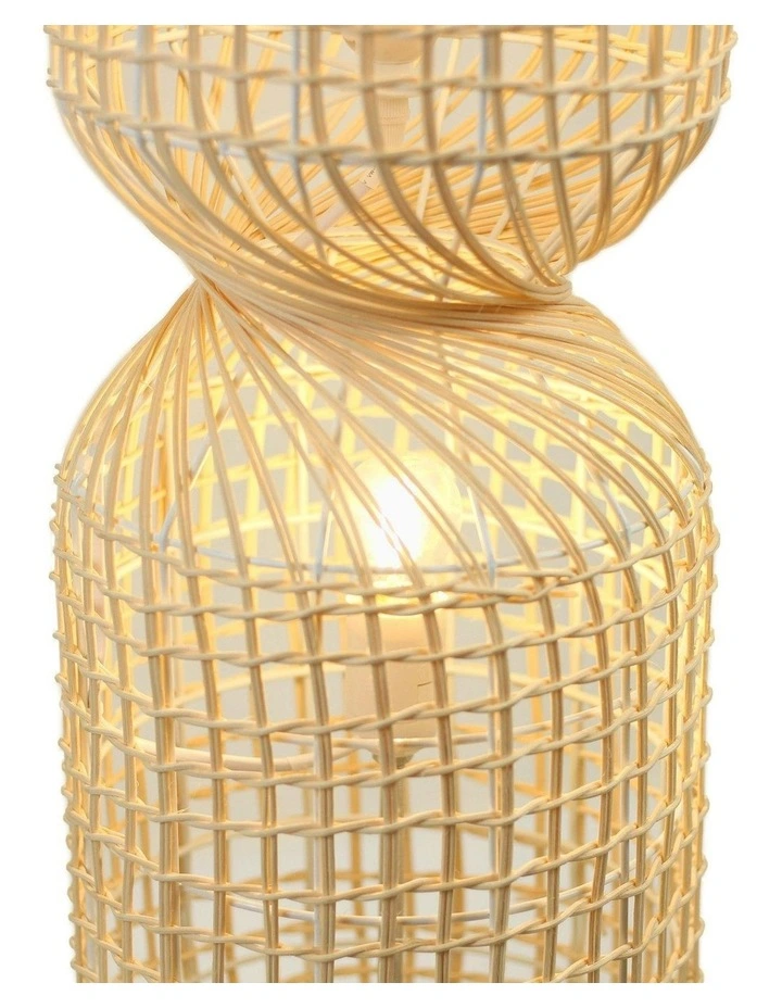 Twirla Rattan Floor Lamp Small in Natural image 7