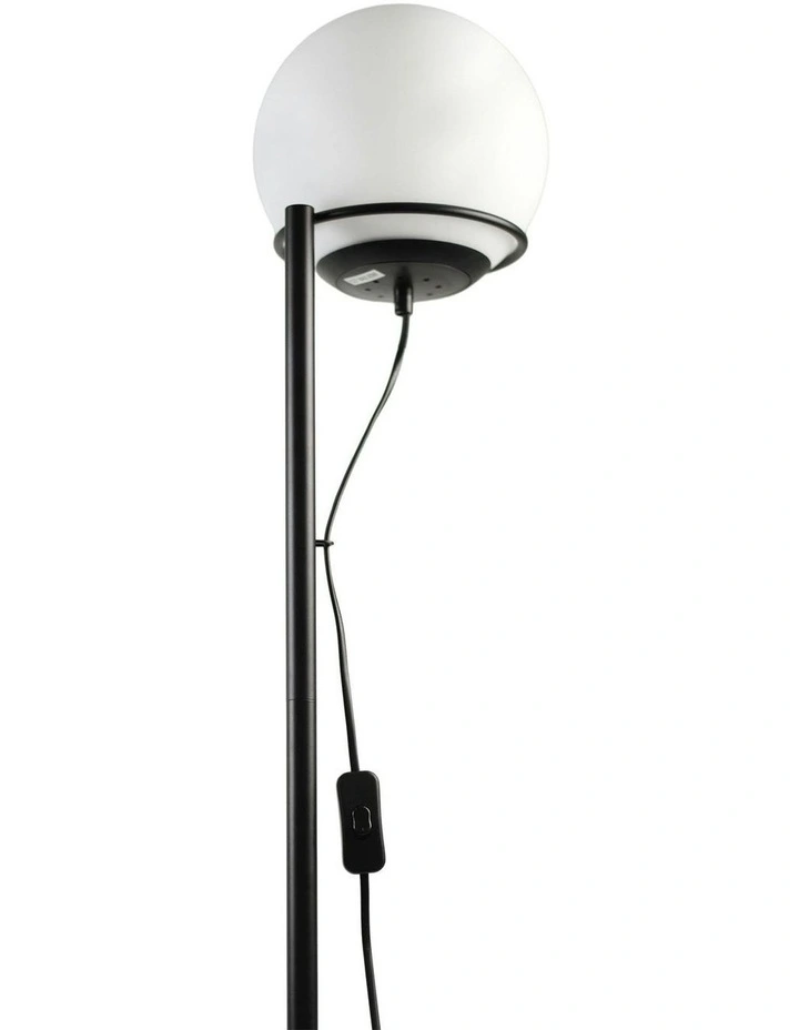 Opal Glass Sphera Floor Lamp in Black image 3