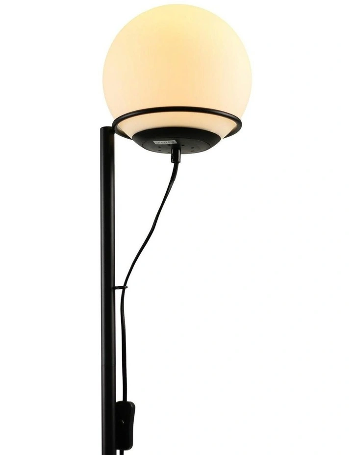 Opal Glass Sphera Floor Lamp in Black image 5