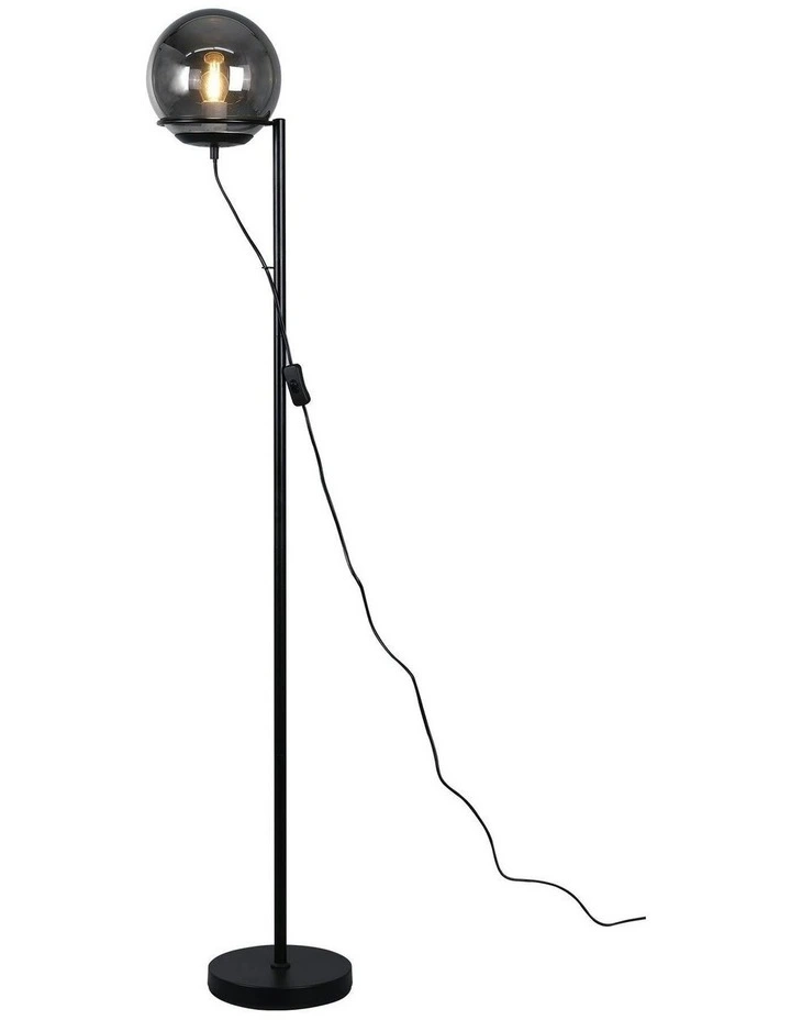 Smoky Glass Sphera Floor Lamp in Grey image 1
