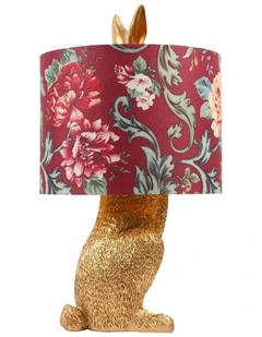 Thistle Rabbit Sitting Table Lamp in Gold
