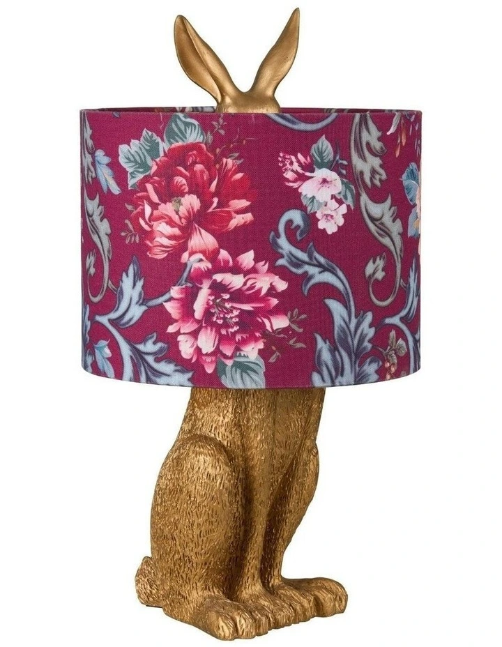 Thistle Rabbit Sitting Table Lamp in Gold image 5
