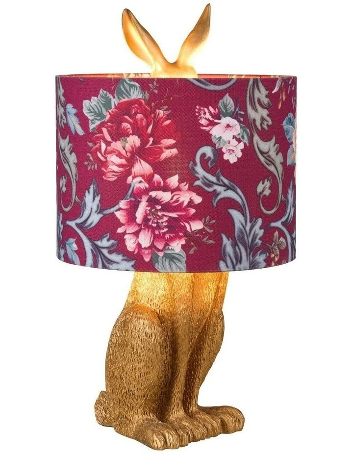 Thistle Rabbit Sitting Table Lamp in Gold image 7