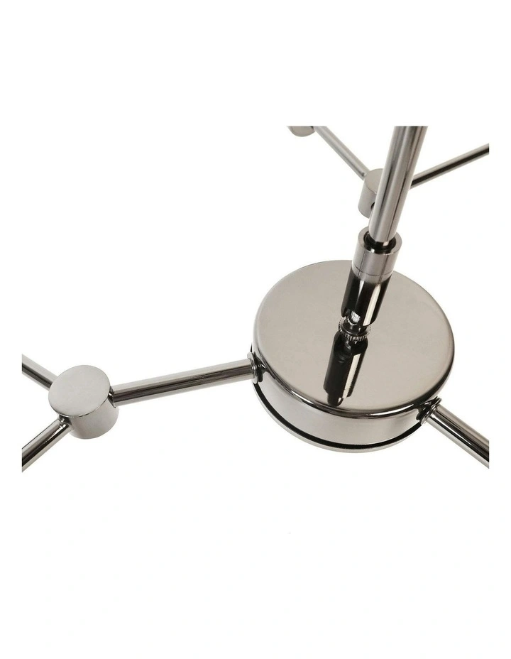 Opal Glass Grette Pendant 6 Lights in Black image 4