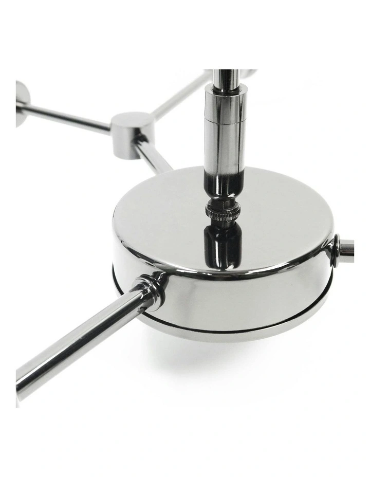 Opal Glass Grette Pendant 6 Lights in Black image 5