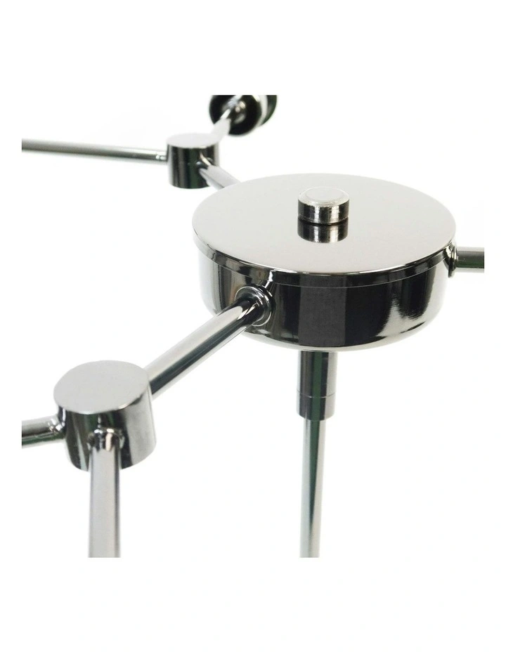 Opal Glass Grette Pendant 6 Lights in Black image 6