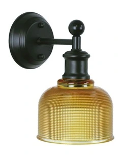 Brighton Wall Light in Black/Amber