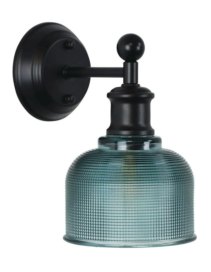 Brighton Wall Light in Black/Blue image 1