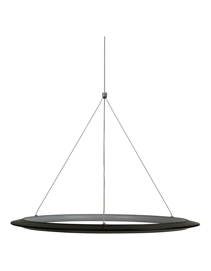 Saturn Modern Tricolour LED Halo Pendant Light 60cm in Black image 1