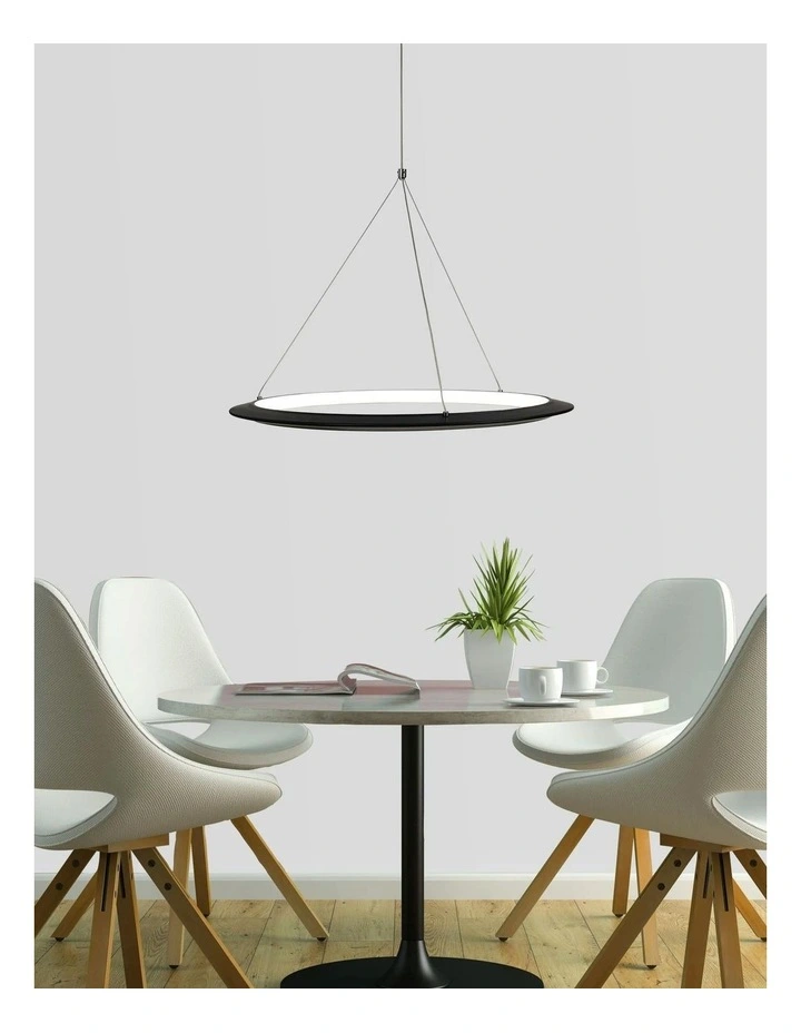 Saturn Modern Tricolour LED Halo Pendant Light 60cm in Black image 4
