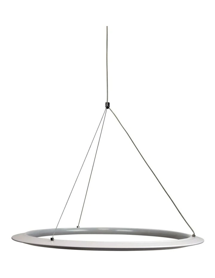 Saturn Modern Tricolour LED Halo Pendant Light 60cm in White image 1