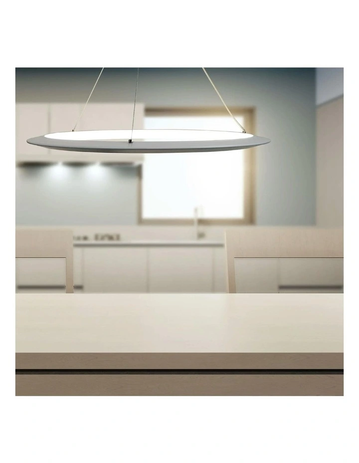 Saturn Modern Tricolour LED Halo Pendant Light 60cm in White image 3