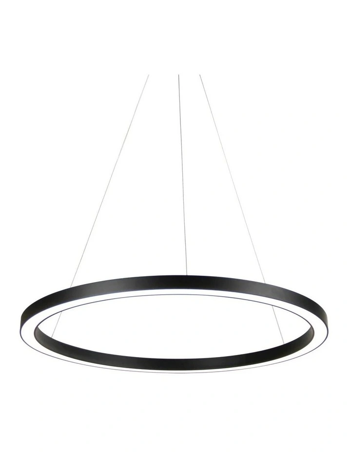 Nebula Modern Tricolour LED Halo Pendant Light 60cm in Black image 1