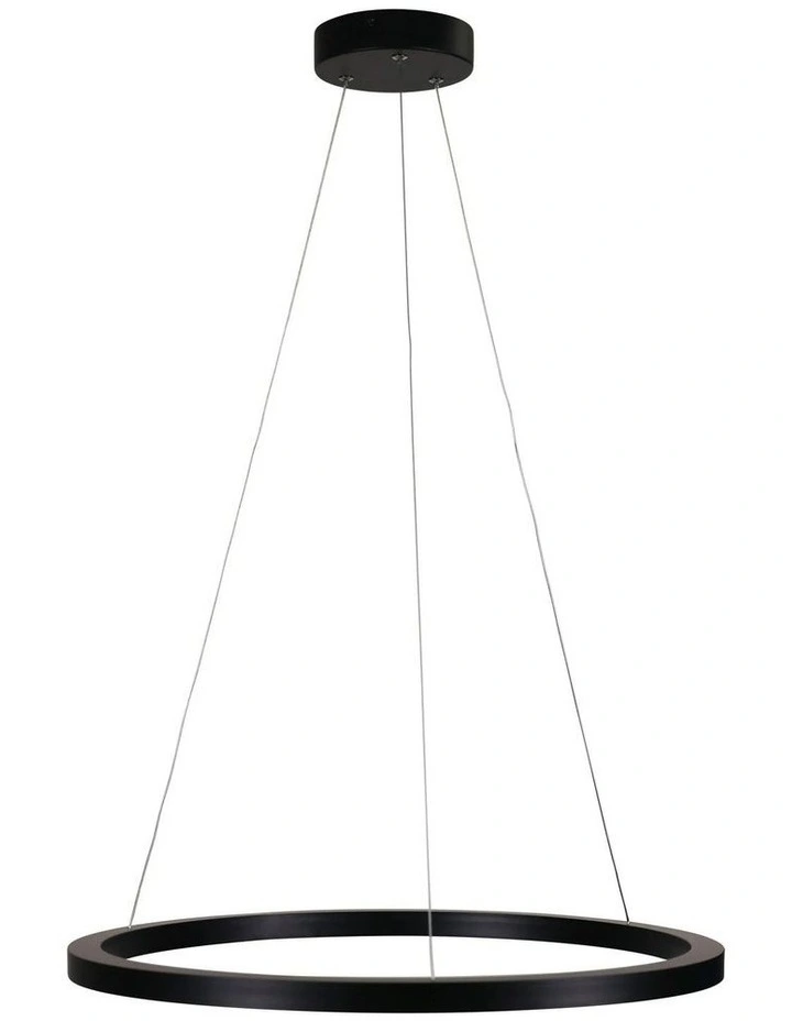 Nebula Modern Tricolour LED Halo Pendant Light 60cm in Black image 2