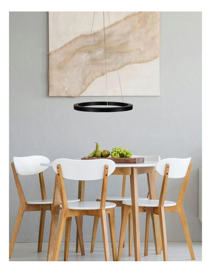 Nebula Modern Tricolour LED Halo Pendant Light 60cm in Black image 4