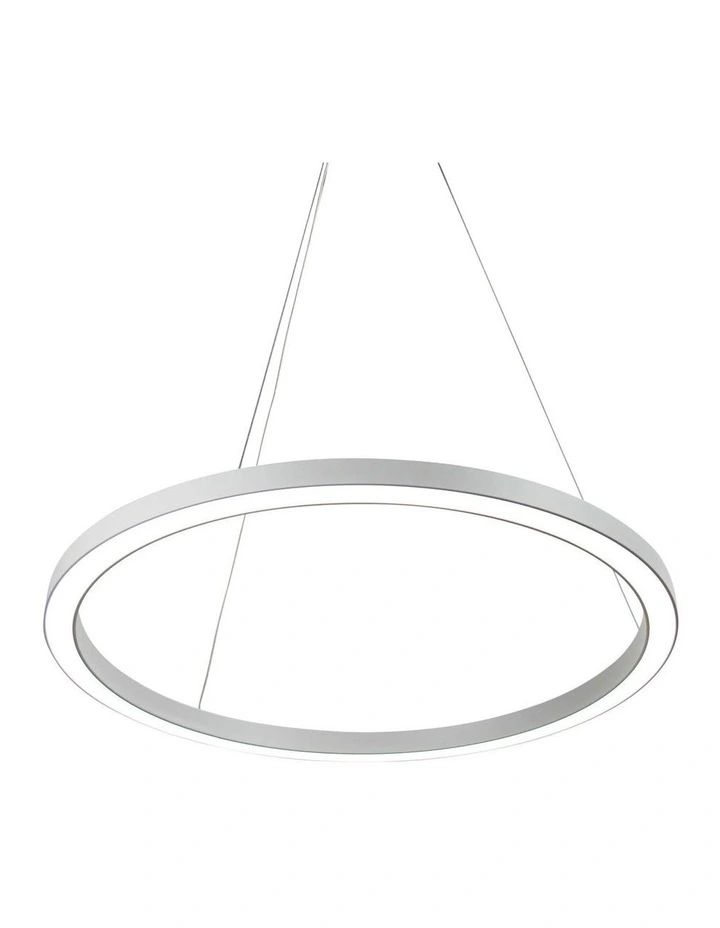 Nebula Modern Tricolour LED Halo Pendant Light 60cm in White image 1