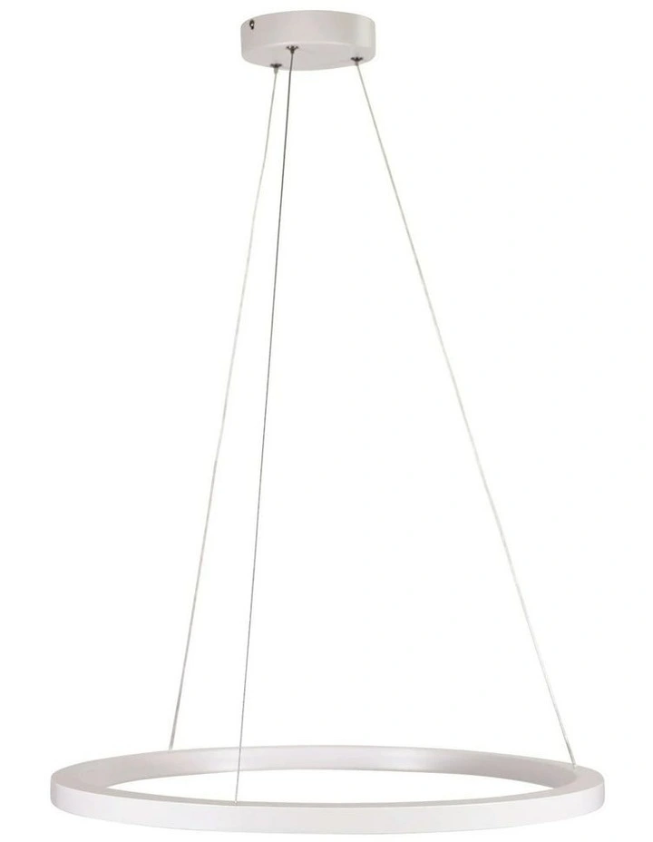Nebula Modern Tricolour LED Halo Pendant Light 60cm in White image 2