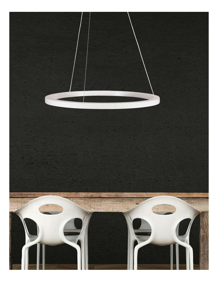 Nebula Modern Tricolour LED Halo Pendant Light 60cm in White image 4