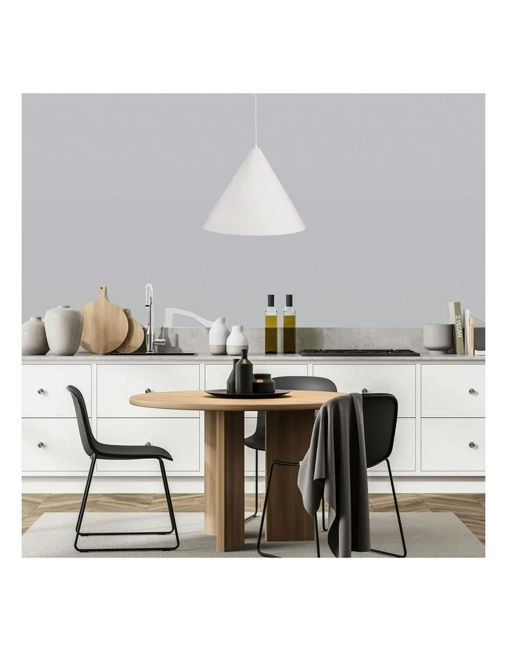 Conic Stylish Conical Pendant Light 45cm in White image 2