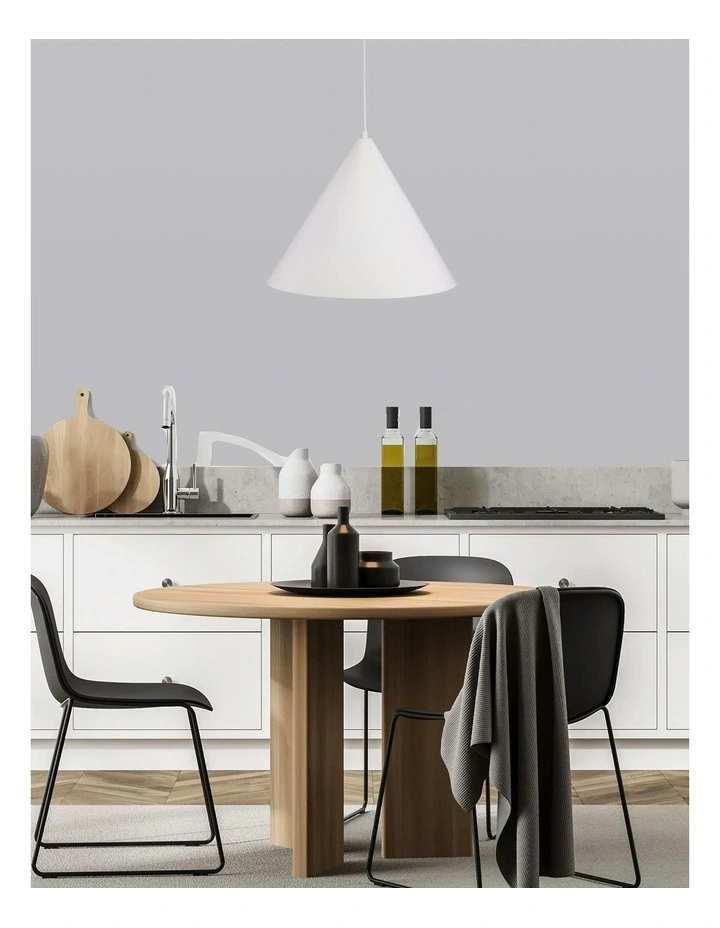 Conic Stylish Conical Pendant Light 45cm in White image 3